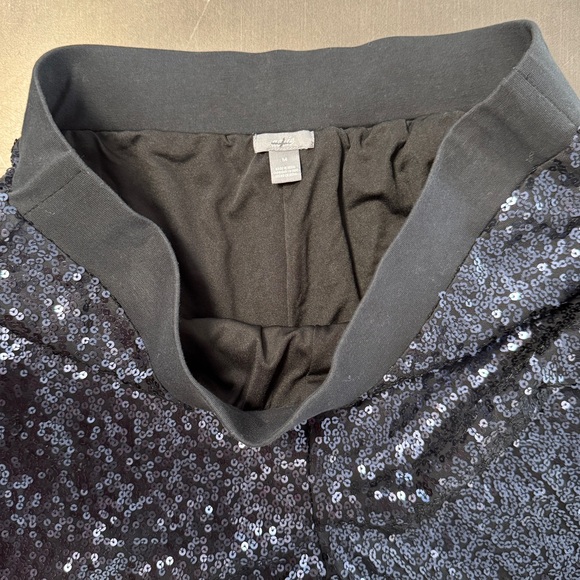 Aerie Navy Blue Sequin Pant Straight Leg Skinny Fashion Statement Legging - Picture 6 of 13